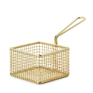 Mini frityrkorg i guld rostfritt